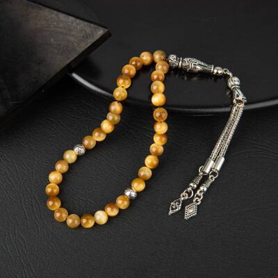 Kaplan Gözü Doğal Taş Tesbih 33lük - 6mm - 2