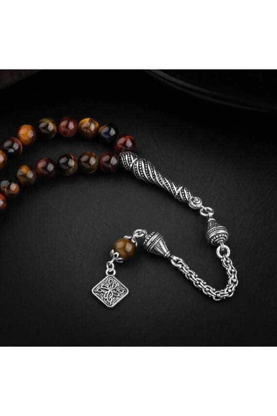 Kaplan Gözü Doğal Taş Tesbih 33lük - 8mm - 3