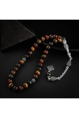 Kaplan Gözü Doğal Taş Tesbih 33lük - 8mm - 4