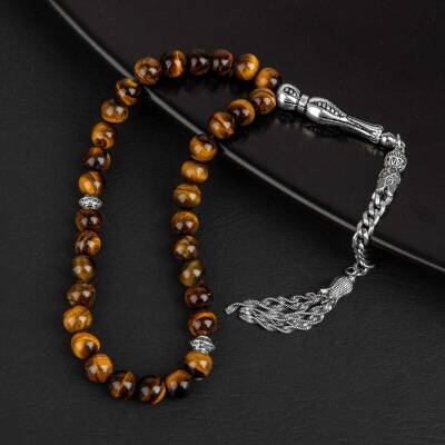 Kaplan Gözü Doğal Taş Tesbih 33lük - 8mm - 3