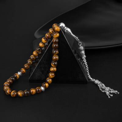 Kaplan Gözü Doğal Taş Tesbih 33lük - 8mm - 3