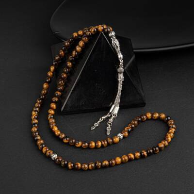 Kaplan Gözü Doğal Taş Tesbih 99luk - 6mm - Osmanlı Doğaltaş