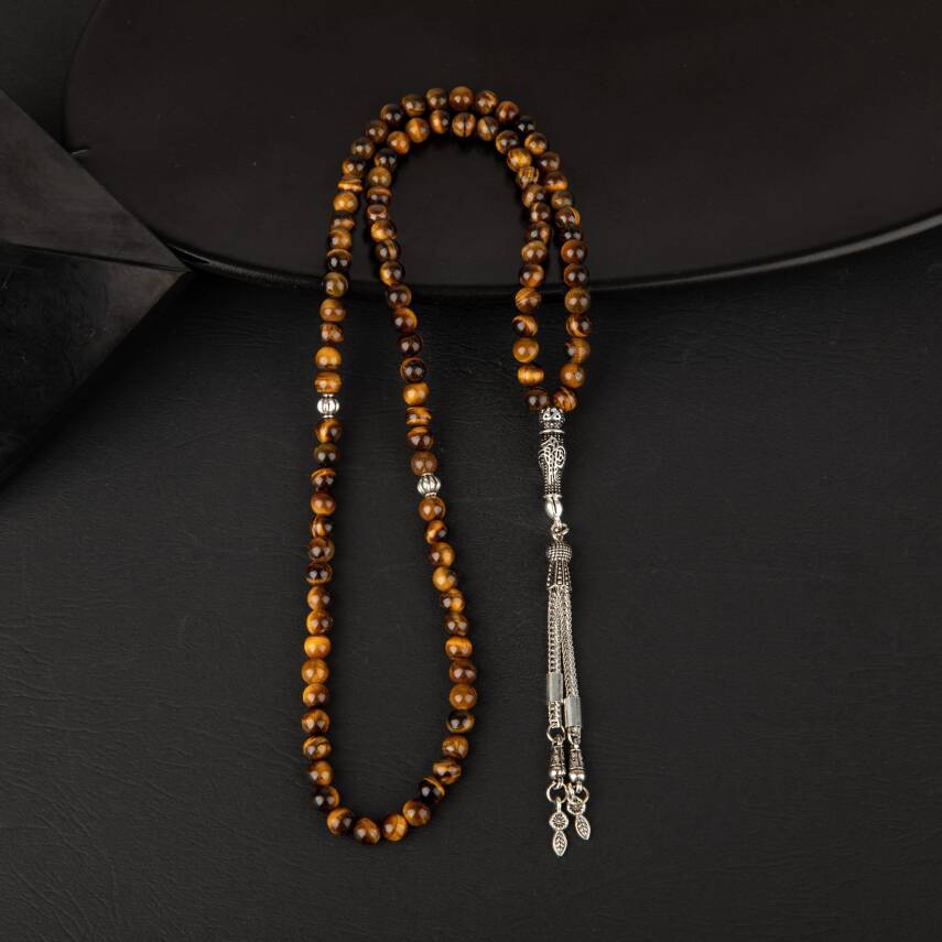 Kaplan Gözü Doğal Taş Tesbih 99luk - 6mm - 2