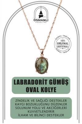 Kaplan Gözü Hayat Ağacı Doğal Taş Gümüş Zincir Kolye - Osmanlı Doğaltaş