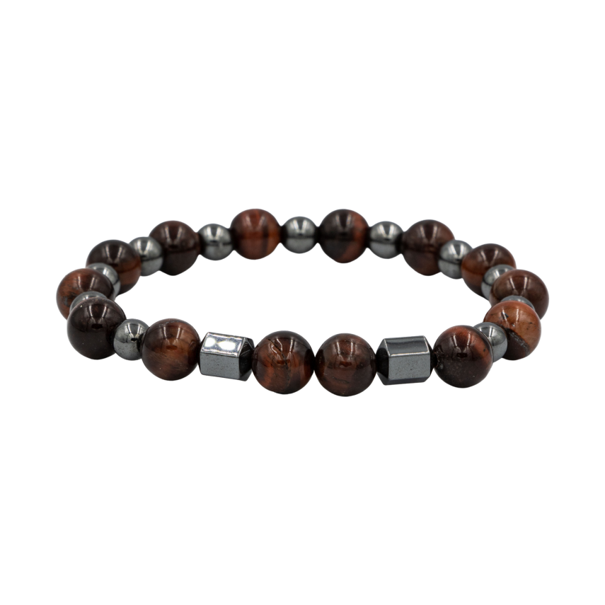 Kaplan Gözü-Hematit Doğal Taş Erkek Bileklik - 1