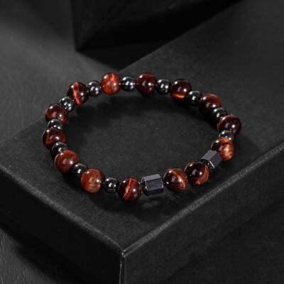 Kaplan Gözü-Hematit Doğal Taş Erkek Bileklik - 2