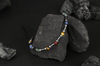 Kaplan Gözü-Hematit-Kırmızı Akik-Aventurin-Lapis Lazuli Doğal Taş Bileklik - 4