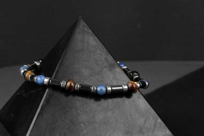 Kaplan Gözü-Hematit-Lapis Lazuli Doğal Taş Bileklik - 6