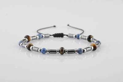 Kaplan Gözü-Hematit-Lapis Lazuli Doğal Taş Bileklik - Osmanlı Doğaltaş