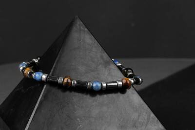 Kaplan Gözü-Hematit-Lapis Lazuli Doğal Taş Bileklik - 5