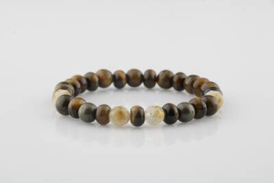 Kaplan Gözü-Sitrin-Pirit Doğal Taş Bileklik - Osmanlı Doğaltaş