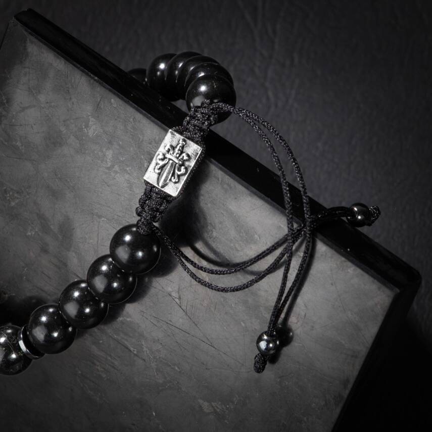 Kaplan Gözü-Turmalin Doğal Taş Zirkon Gümüş Erkek Bileklik - 2