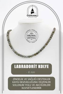 Karlı Obsidyen 6 mm Dizi Doğal Taş Kolye - Osmanlı Doğaltaş