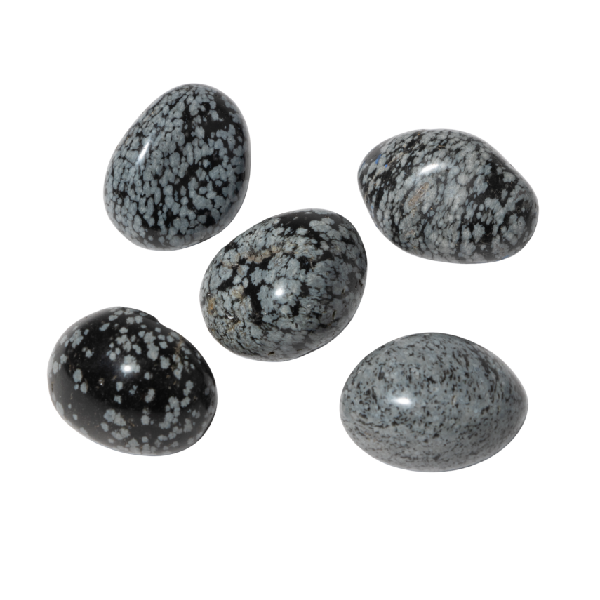 Karlı Obsidyen Doğal Taş Tımbıl El Taşı - 1