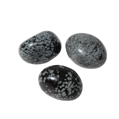 Karlı Obsidyen Doğal Taş Tımbıl El Taşı - 3