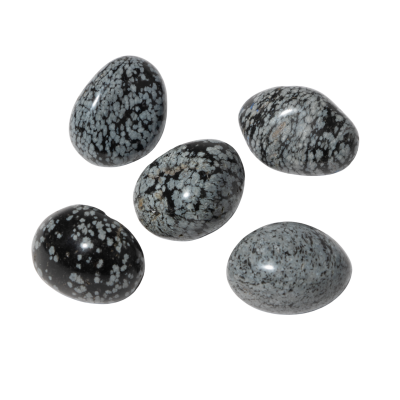 Karlı Obsidyen Doğal Taş Tımbıl El Taşı - 4