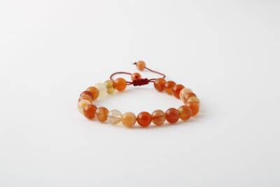 Karnelyan Akik 8mm Merdiven Kapama Doğal Taş Bileklik - 2