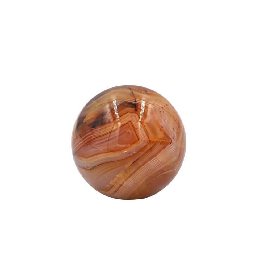 Karnelyan Akik Doğal Taş Küre Tımbıl El Taşı - 3