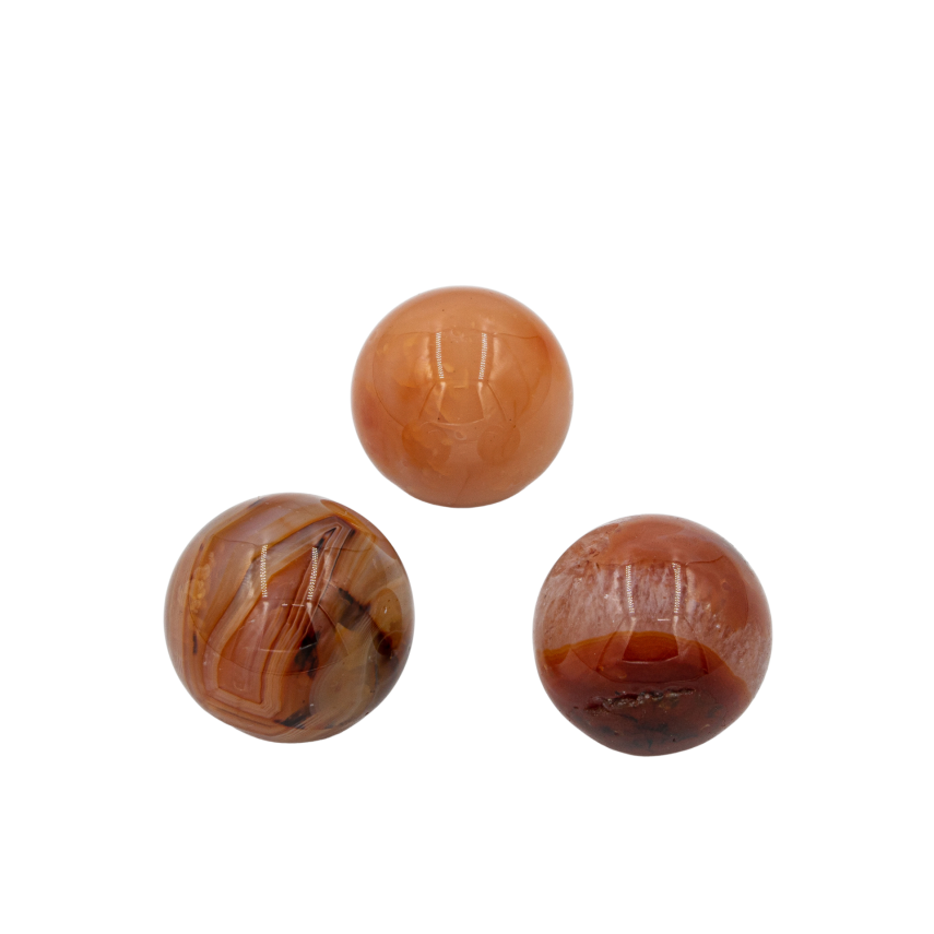 Karnelyan Akik Doğal Taş Küre Tımbıl El Taşı - 5