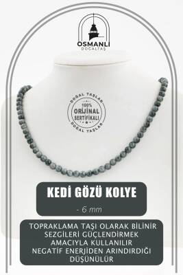 Kedi Gözü 6 mm Dizi Doğal Taş Kolye - Osmanlı Doğaltaş