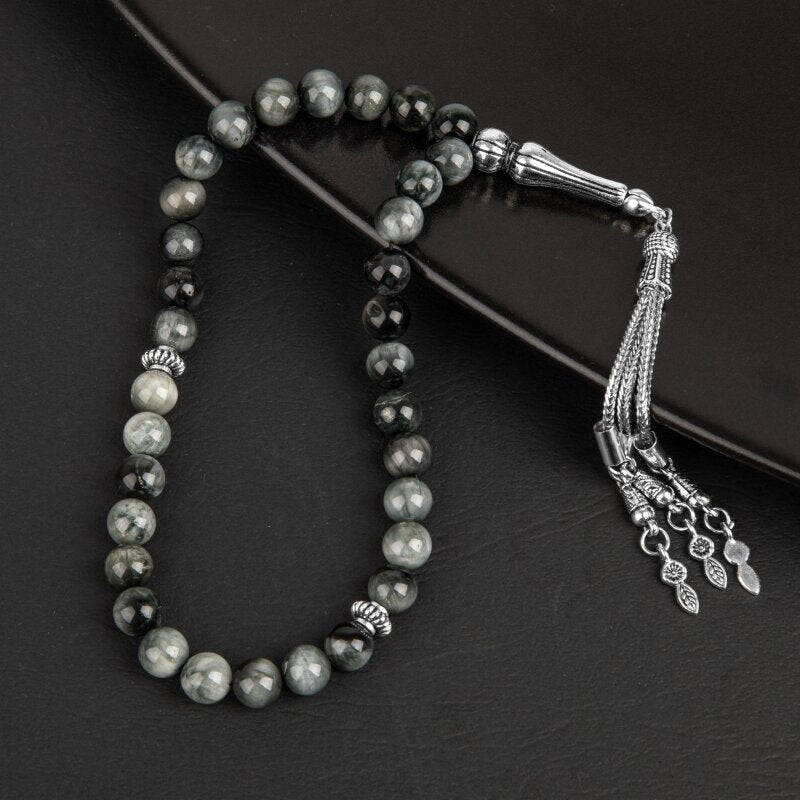 Kedi Gözü Doğal Taş Tesbih 33lük - 8mm - 2