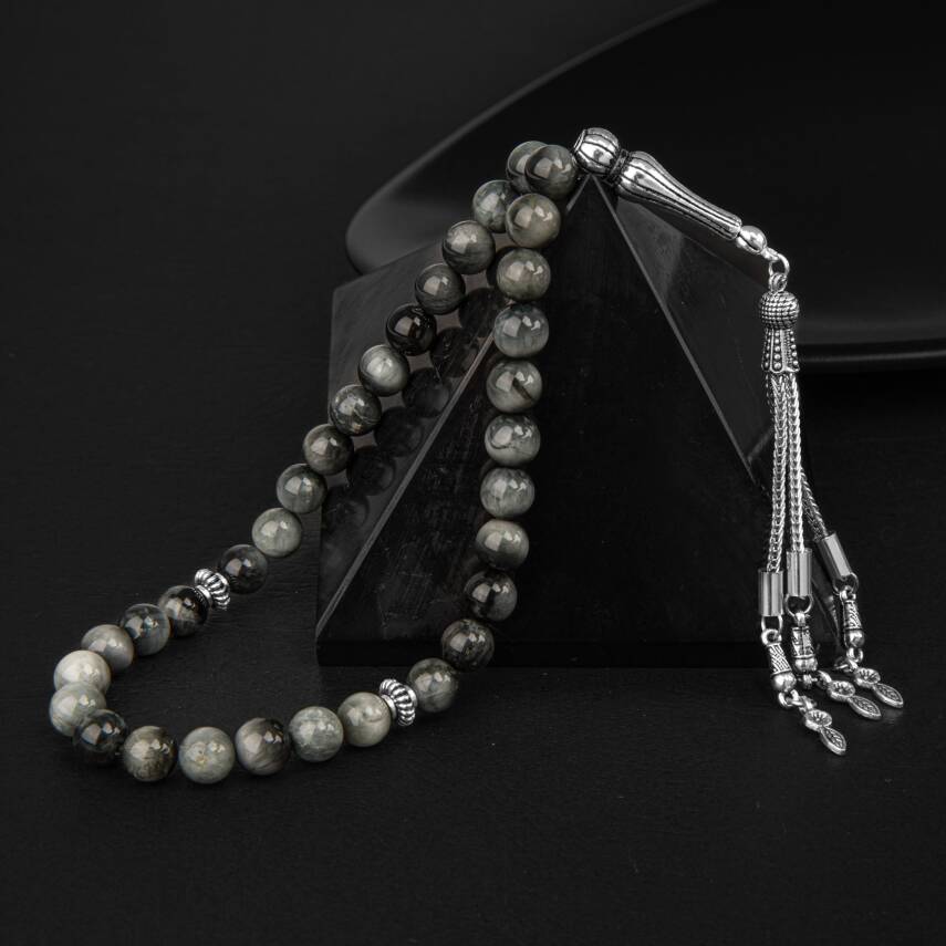 Kedi Gözü Doğal Taş Tesbih 33lük - 8mm - 2