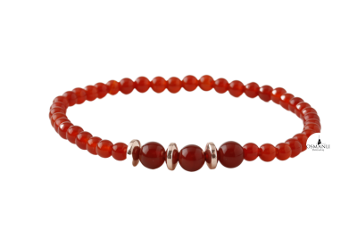Kırmızı Akik 4mm Doğal Taş Bileklik - Osmanlı Doğaltaş