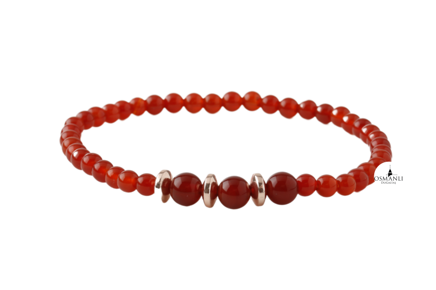 Kırmızı Akik 4mm Doğal Taş Bileklik - 1