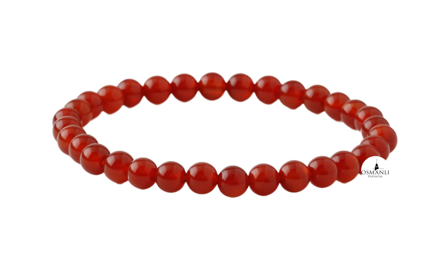 Kırmızı Akik 6mm Doğal Taş Bileklik - 1