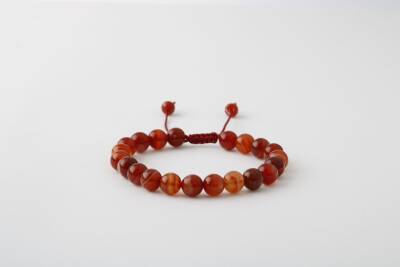 Kırmızı Akik 6mm Merdiven Kapama Doğal Taş Bileklik - 2