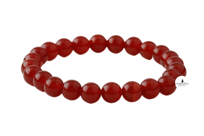 Kırmızı Akik 8mm Doğal Taş Bileklik - Osmanlı Doğaltaş