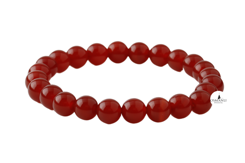 Kırmızı Akik 8mm Doğal Taş Bileklik - 1