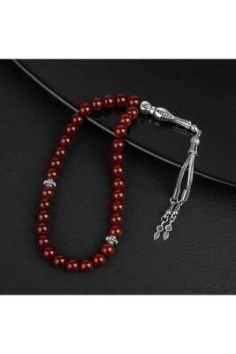 Kırmızı Akik Doğal Taş Tesbih 33lük - 8mm - Doğal Taş (1)
