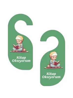 Kitap Okuyorum. Erkek Kapı Askısı Kapı Uyarı Levhası - 1