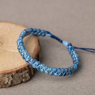 Kiyanit 3-4mm Çift Sıra Doğal Taş Bileklik - 2