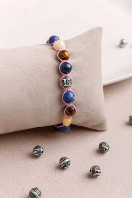 Kız Öğrenci Doğal Taş Harfli Makrome Bileklik - Osmanlı Doğaltaş