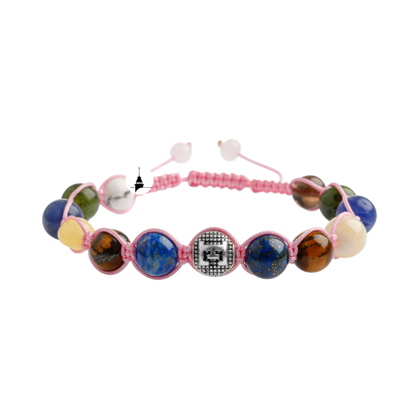 Kız Öğrenci Doğal Taş Harfli Makrome Bileklik - 1