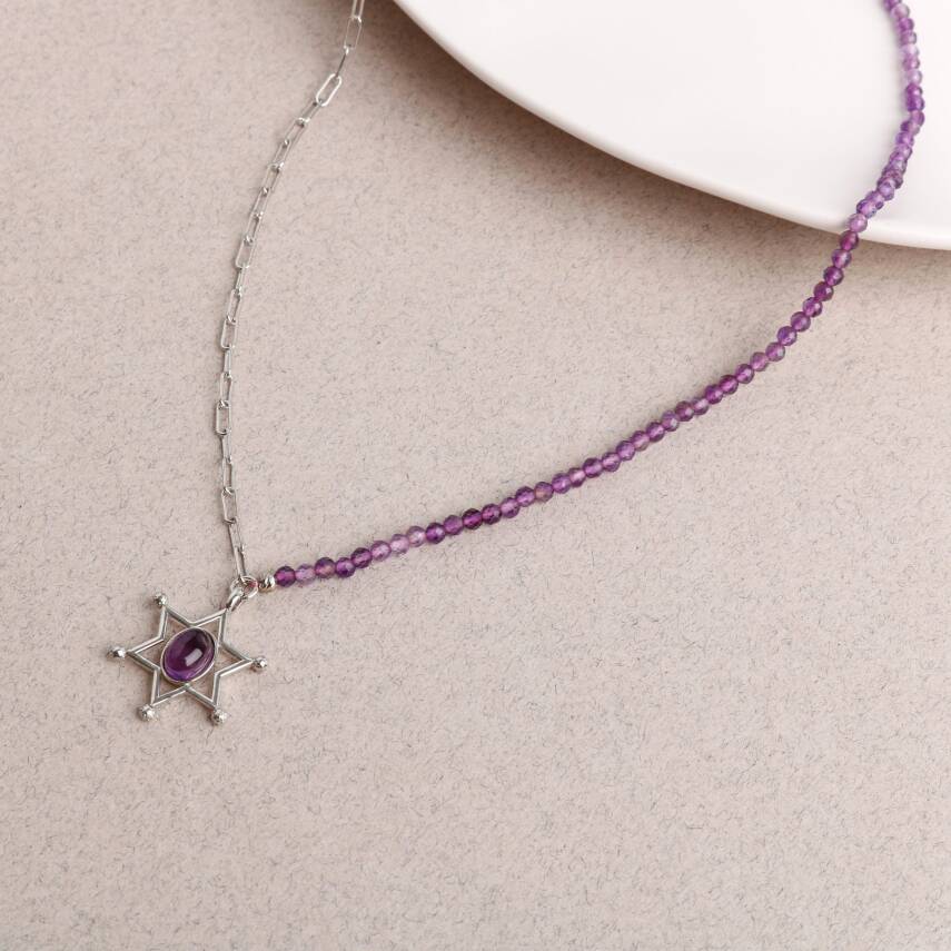 Koç Burcu Bileklik Akuamarin, Ametist, Ay Taşı, Güneş Taşı, Jasper, Pembe Kuvars, Yeşil Aventurin - 4