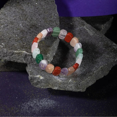 Koç Burcu Bileklik Akuamarin, Ametist, Güneş Taşı, Jasper, Pembe Kuvars, Yeşil Aventurin - 6