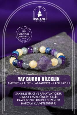 Koç Burcu Bileklik Akuamarin, Ametist, Güneş Taşı, Jasper, Pembe Kuvars, Yeşil Aventurin - 2