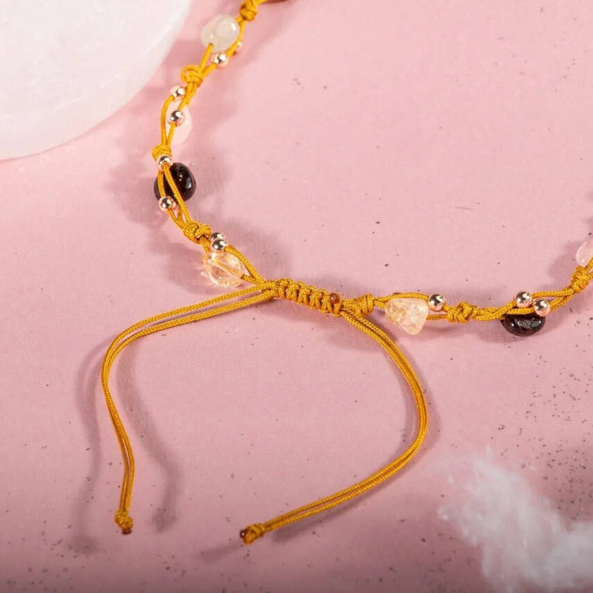 Koç Burcu Kolye Ametist, Bordo Granat Lal, Güneş Taşı, Jasper, Pembe Kuvars, Sitrin, Yeşil Aventurin - 3