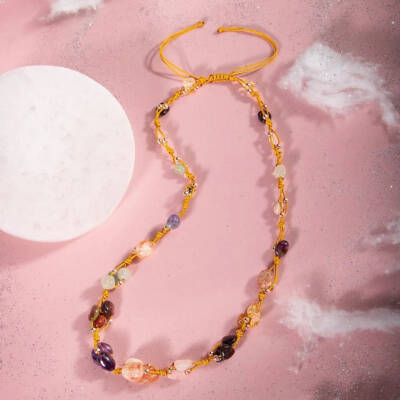 Koç Burcu Kolye Ametist, Bordo Granat Lal, Güneş Taşı, Jasper, Pembe Kuvars, Sitrin, Yeşil Aventurin - 5