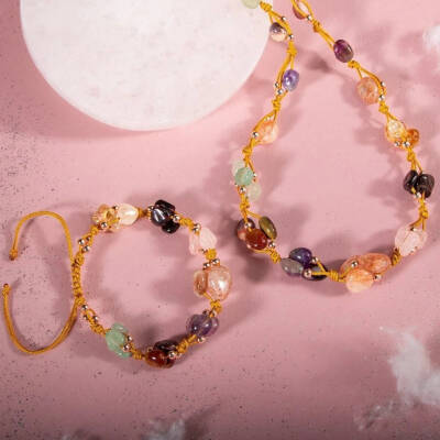 Koç Burcu Kolye Bileklik Seti Ametist, Bordo Granat Lal, Güneş Taşı, Jasper, Pembe Kuvars, Sitrin, Yeşil Aventurin - 5