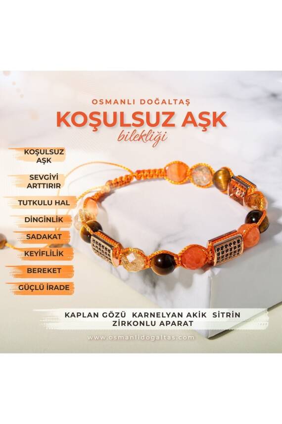 Koşulsuz Aşk Doğal Taş Zirkon Bileklik - 2