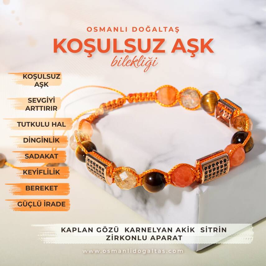 Koşulsuz Aşk Doğal Taş Zirkon Bileklik - 2