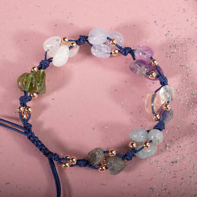 Kova Burcu Bileklik Akuamarin, Ametist, Ay Taşı, Kalsedon, Labradorit, Mor Florit, Yeşim - 5