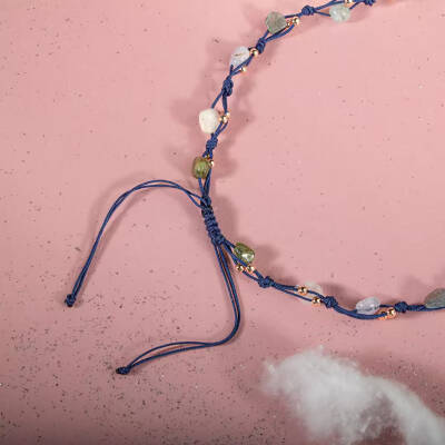 Kova Burcu Kolye Akuamarin, Ametist, Ay Taşı, Kalsedon, Labradorit, Mor Florit, Yeşim - 2