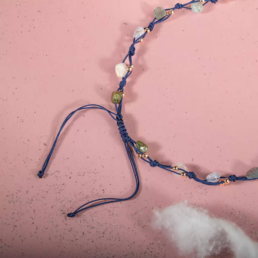 Kova Burcu Kolye Akuamarin, Ametist, Ay Taşı, Kalsedon, Labradorit, Mor Florit, Yeşim - 2