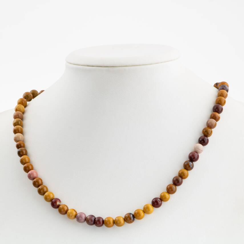 Kristal Kuvars 6 mm Dizi Doğal Taş Kolye - 1