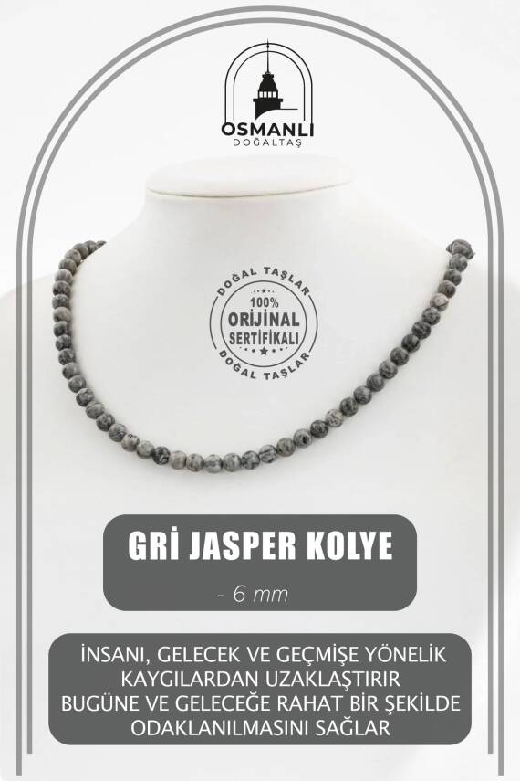 Kristal Kuvars 6 mm Dizi Doğal Taş Kolye - 2